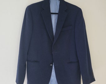 Vintage Navy Oversize Androgynous Wool 2-Button Blazer/Suit Jacket Unisex