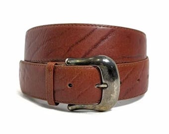 Vintage Leather Belt Exotic Print Silver Buckle Ritz Accessories