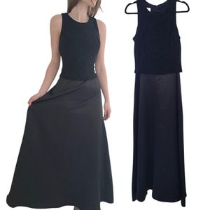 Vintage PATRA Full-Length/Maxi Sleeveless Black Tie Satin Evening Gown women&#39;s medium 6/8
