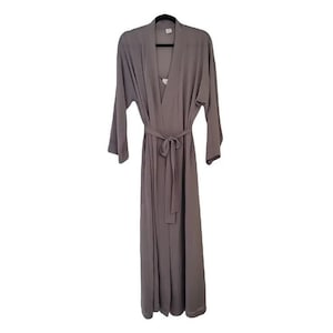 90er/Y2K Minimalistisches CALVIN KLEIN Taupe/Taubengrau Maxi Robe & Slip Kleid klein/med