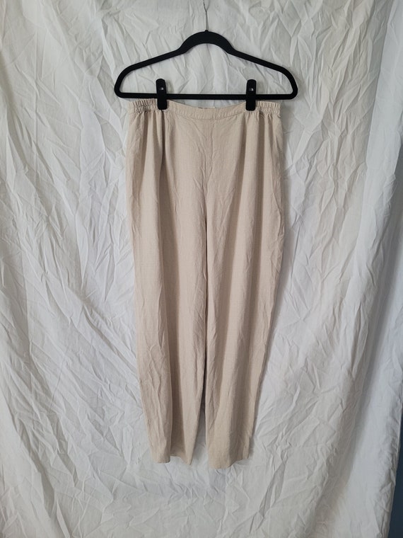 women's vintage casual cream-colored trousers - image 1