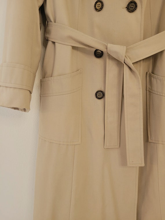 Vintage Beige Trench Coat Quilted Lining Heavy Wi… - image 7