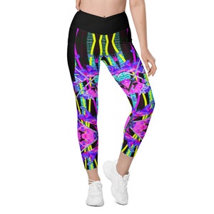 Sword (Yoga leggings) active wear colorful print animal lover graphic design cute design Yoga leggings Dance fitness sportswear