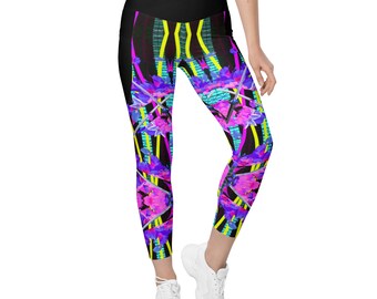 Sword (Yoga leggings) active wear colorful print animal lover graphic design cute design Yoga leggings Dance fitness sportswear