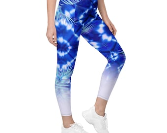Navy Dye (Crossover leggings with pockets)