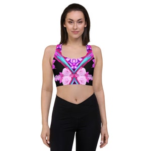 Pink Jungle(Longline sports bra)