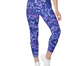 Yoga leggings active wear colorful print animal lover graphic design cute design Yoga leggings Dance fitness sportswear