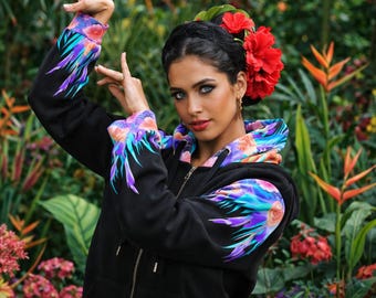 Tokyo Flowers (Unisex zip hoodie)
