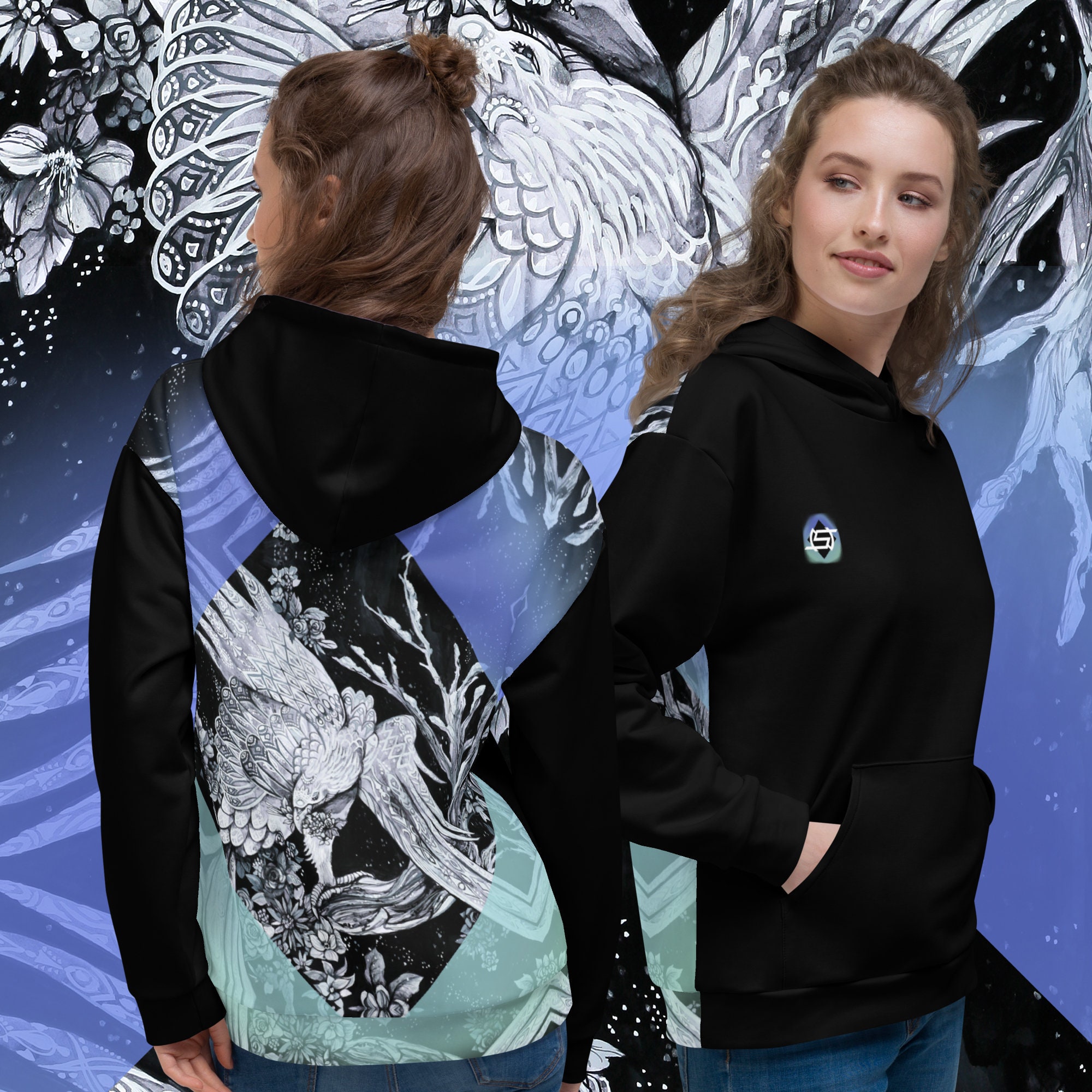 White Eagle AURORA (unisex Hoodie),japanese Illustration - Etsy