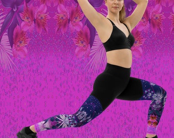 Stars (Sports Leggings), Powerful Color print. Star Yoga Chakra Leggings