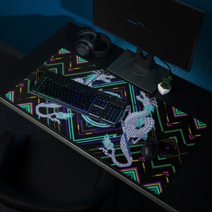 Twin Dragons (Gaming mouse pad),Japanese Dragon, Cool design, Game world