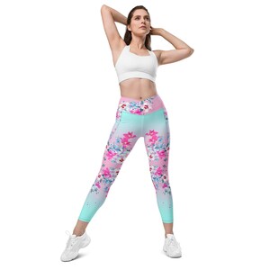 Happy Flowers (Crossover leggings with pockets)