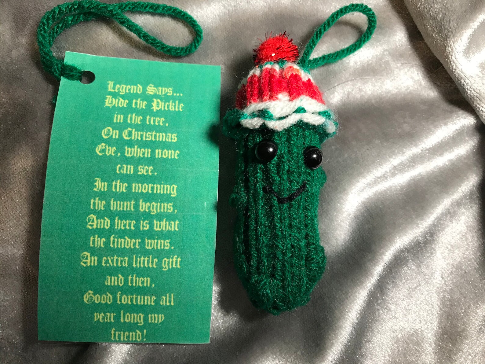 Loomed Pickle Ornament With Poem Legend of the Christmas | Etsy