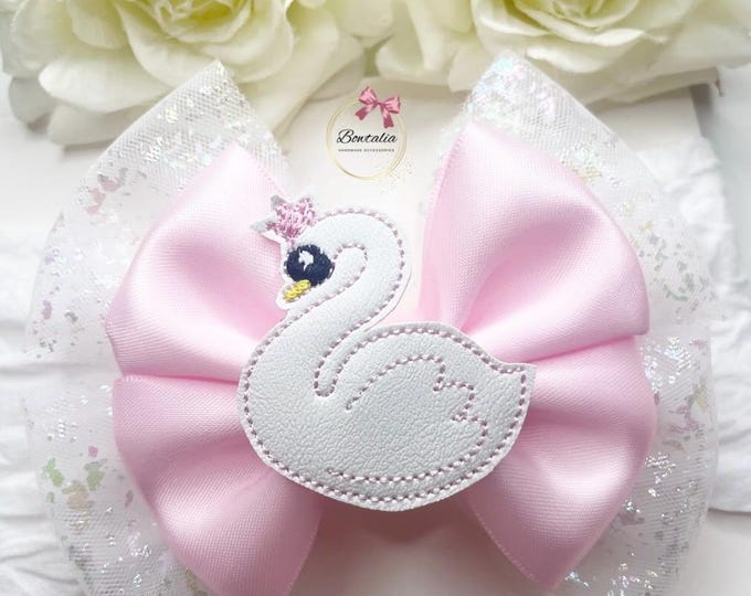 Swan Baby Bow Headband: Handmade Pink Hair Accessory