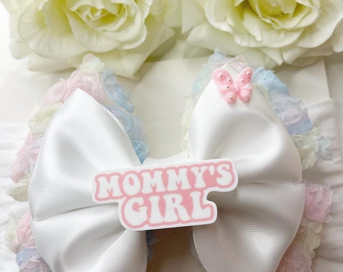 Mommy's Girl Butterfly Bow: Baby Headband or Clip