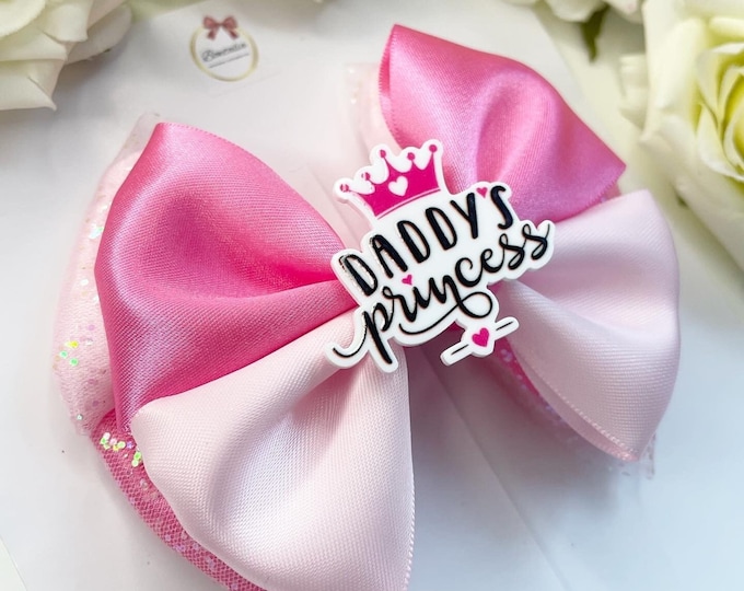Daddy's Princess Pink Bow | Father's Day Headband or Clip