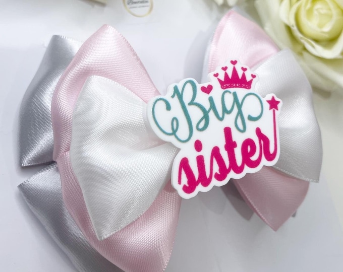 Big Sister Hair Bow: Layered Pigtail Clips