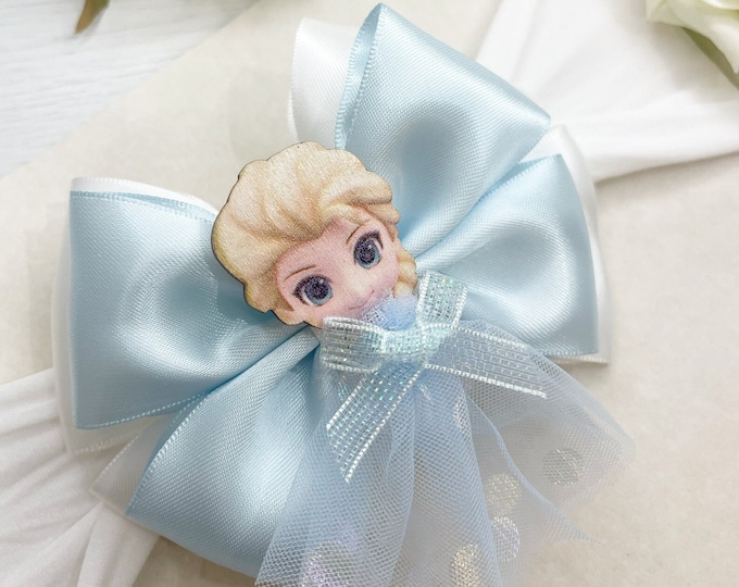 Blue Character Bow Headband: Girls Hair Accessory