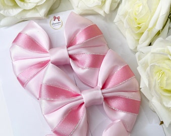 Hair clips | birthday bows| birthday pigtail clips | newborn headbands | hair accessories | matching bows | pink hair bows | girls bows