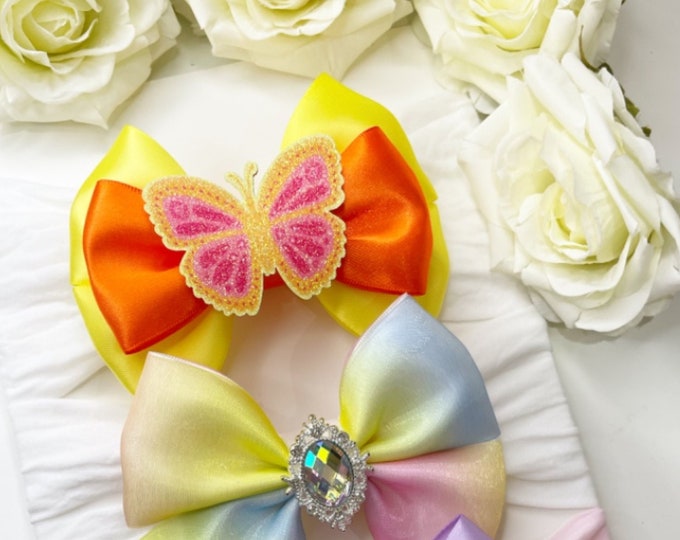 Baby Bow Headband Bundle: Butterfly, Rainbow, Pastel Summer Bows