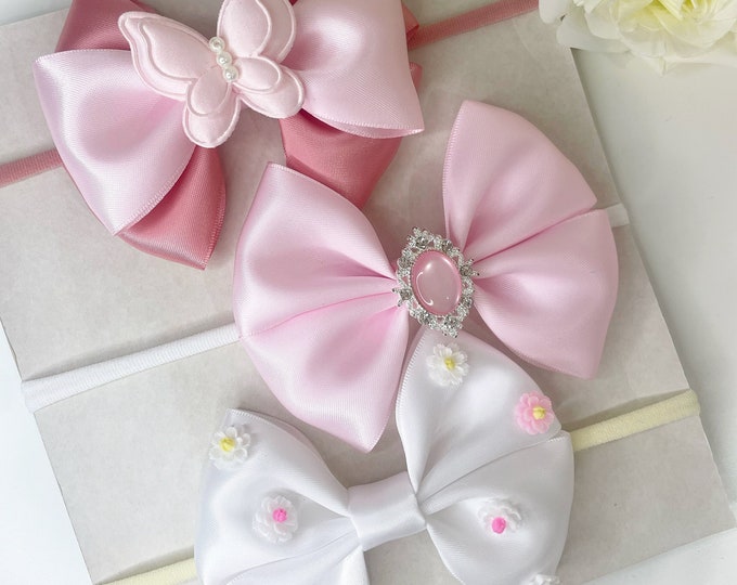 Handmade Baby Bow Headbands: Summer Collection, Newborn Accessories