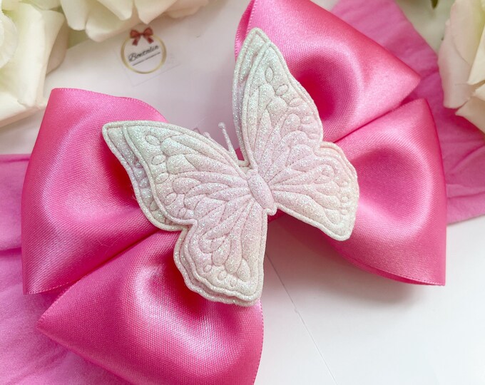 Pink Butterfly Bow Headband: Baby Girl Hair Accessory