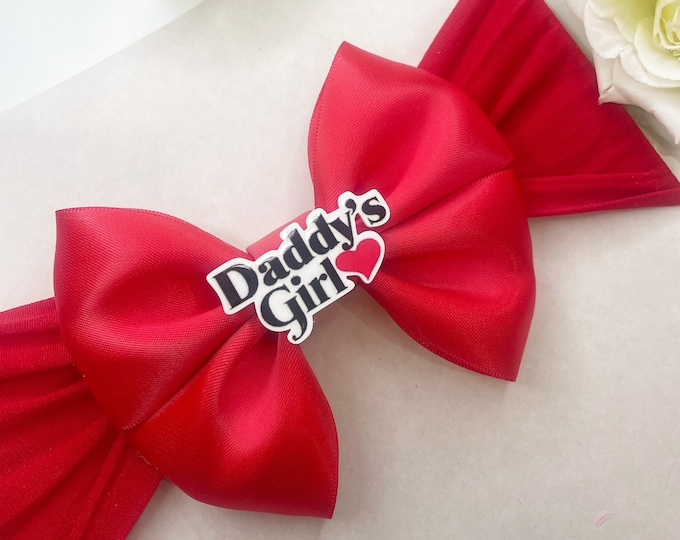 Daddy's Girl Red Bow Headband | Father's Day Gift