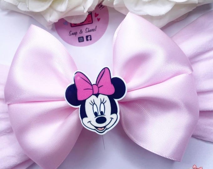 Mouse Character Bow Headband: Pink bow Hair Accessory
