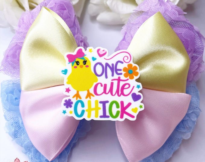 Easter Chick Bow Clip: Baby Girl Hair Accessory
