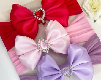 Baby girl headbands | baby bows | thick headband bows | red bows | pink bows | summer headbands | newborn headbands | summer bows