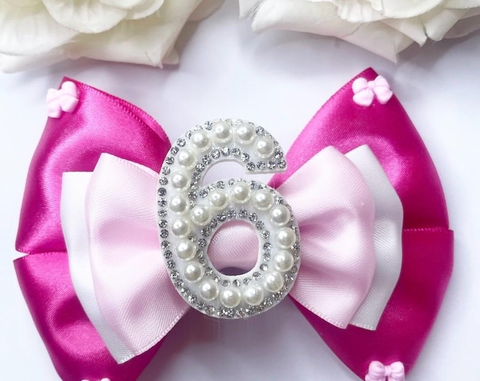 Pearl Initial Baby Bow Clip: Birthday Hair Accessory