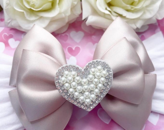 Baby headbands, love heart bows, hair accessories