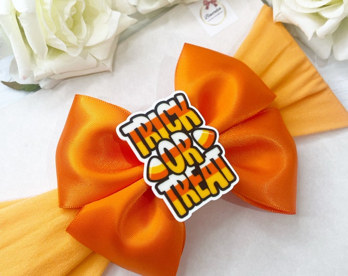 Halloween Baby Bow: Orange Hair Bow, Headband or Clip
