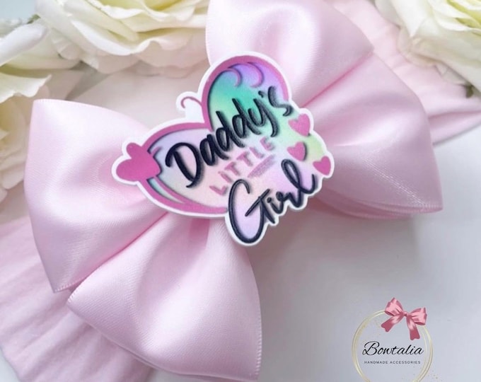 Daddy's Girl Bow Headband | Father's Day Pink Bow