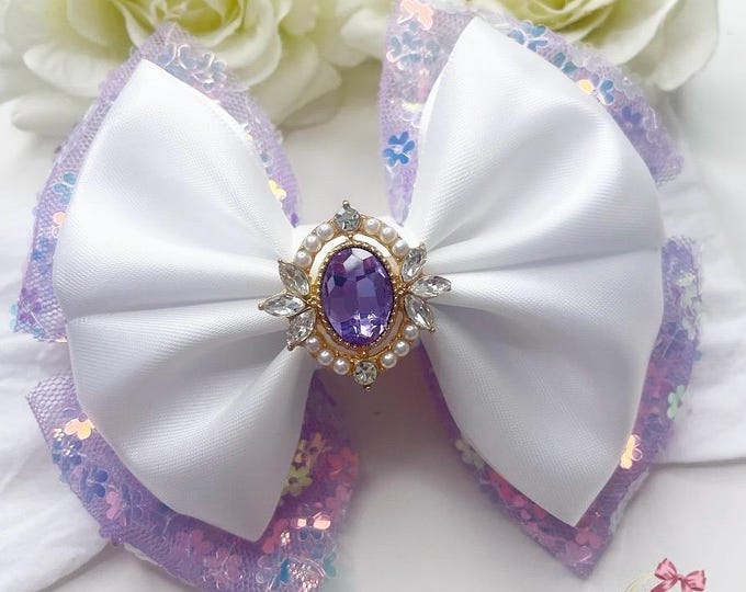 Flower Tulle Baby Headband: Purple Princess Bow