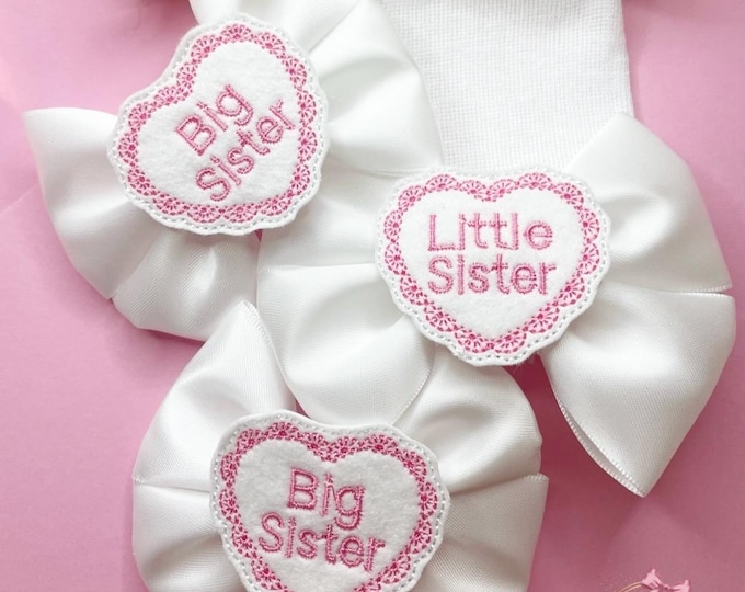 Sister Hair Bows Set: Big Sister Clips & Newborn Hat