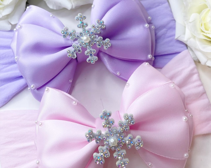 Snowflake Christmas Bow Headband: Baby Festive Hair Accessory