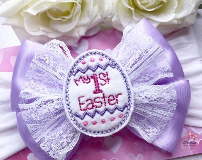 My 1st Easter Bow: Lace Easter Egg Baby Headband
