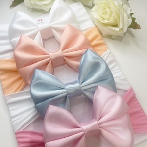 Baby girl headbands | baby bows | thick headband bows | blue bows | pink bows | summer headbands | newborn headbands | summer bows