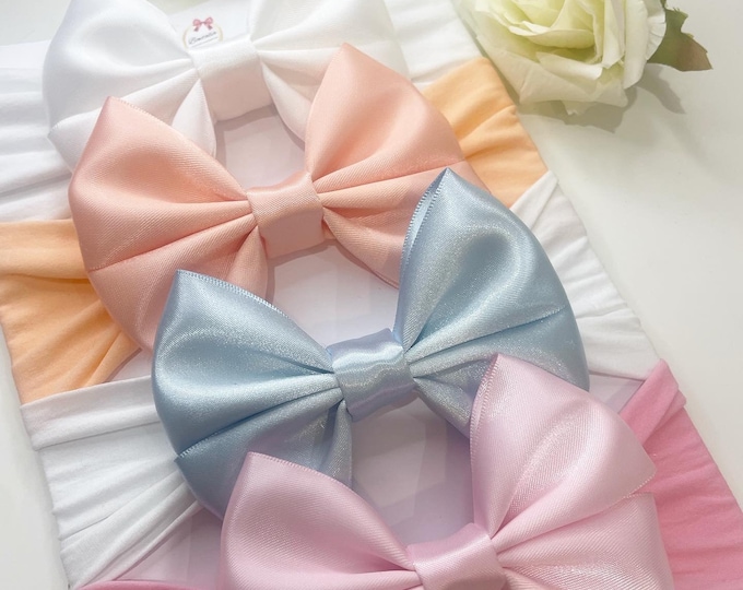 Baby Bow Headband Bundle: Classic Nylon Headbands, 0-3 Years