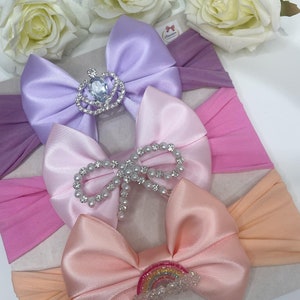 Baby headbands | baby bows | newborn headbands | summer bows | lilac bows | princess bows | baby accessories | baby girl bows | newborn baby