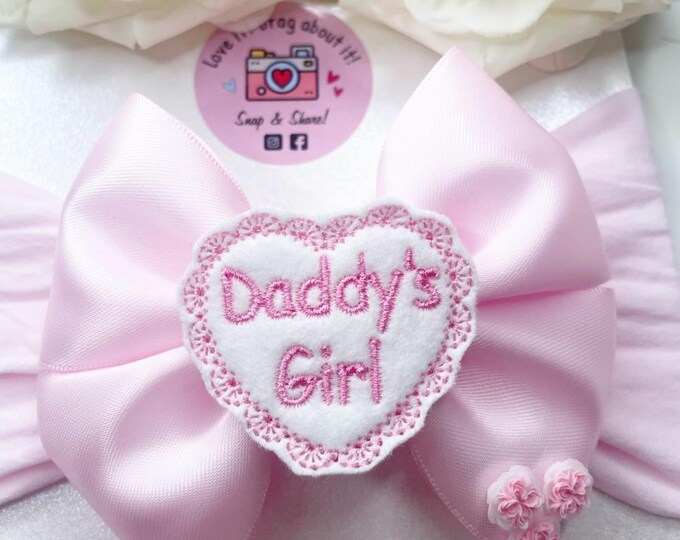 Daddy's Girl Bow: Lilac Satin Baby Headband