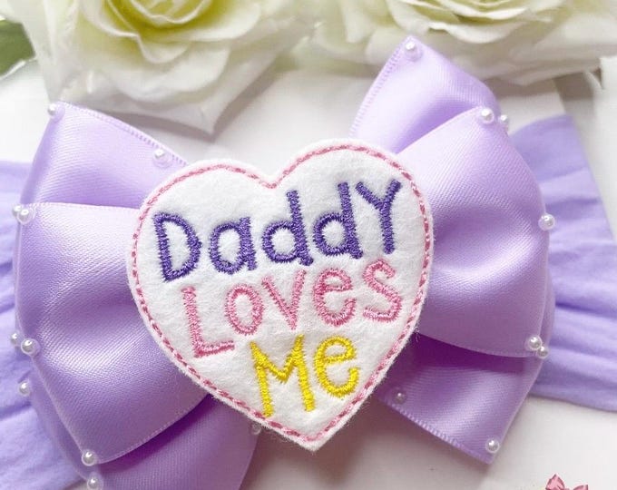 Daddy Loves Me Lilac Bow Headband | Father's Day Gift