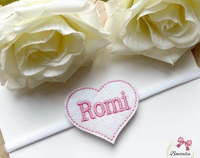 Personalized Heart Baby Headband: Initial Newborn Girl Gift
