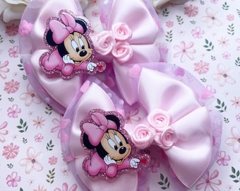 Baby Bow Clips: Handmade Nursery Hair Accessories - Set of 2