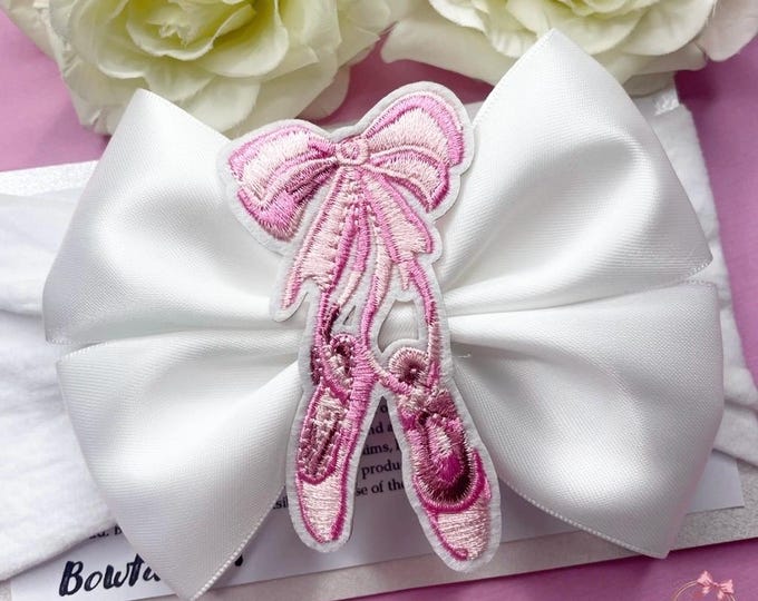 Ballerina bows, baby headbands, white bows hair accessories