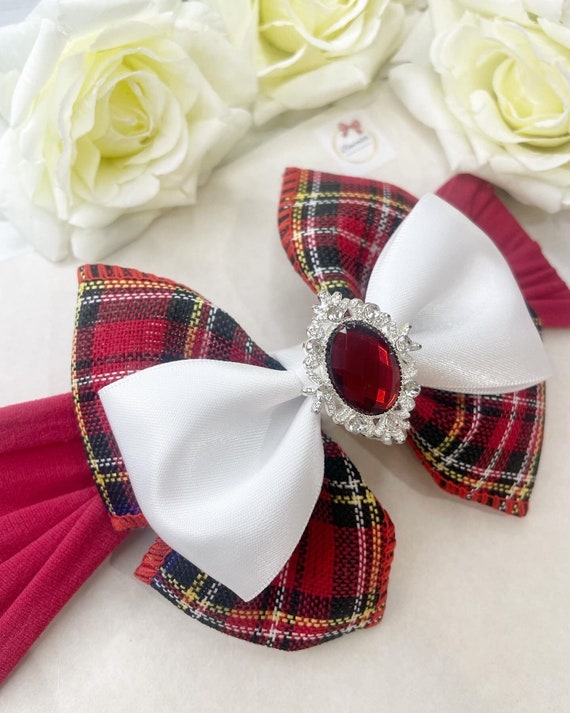 Christmas Tartan Bow Headband | Baby Holiday Hair Accessory