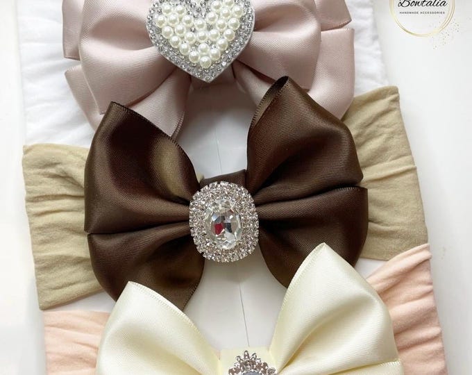 Autumn Baby Headband Set: Handmade Bows, Newborn Hair Accessories