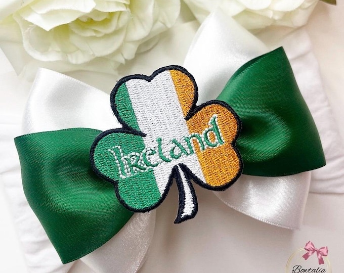 Shamrock Ireland Bow: St Patrick's Day Headband or Clip
