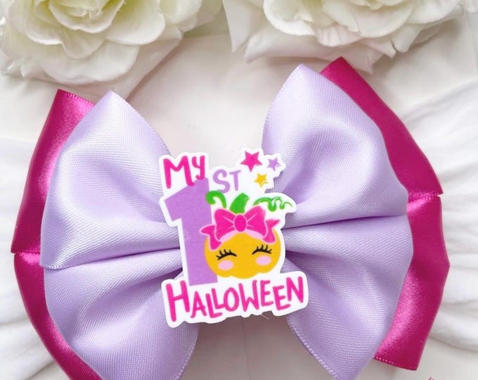 Halloween Ghost Baby Bow: Layered Hair Clip or Headband